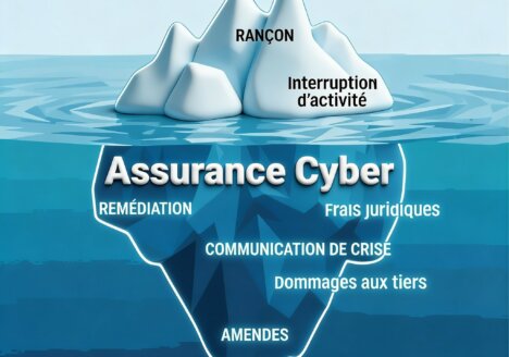 l'iceberg des coûts visibles et invisibles pris en charge par l'assurance cyber
